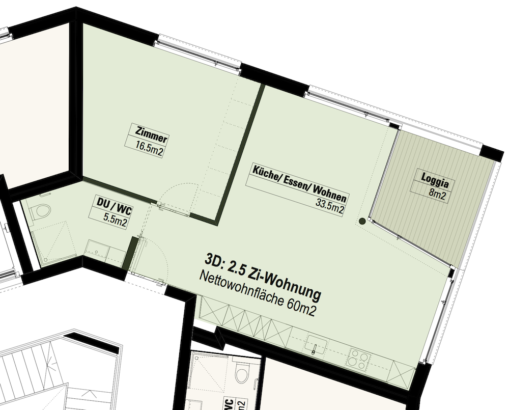 2.5-Zimmer-Wohnung im 3. OG (3D) - Residenz Zielacher